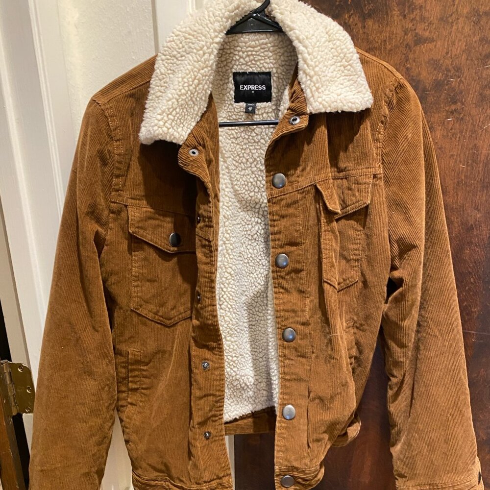 Brown corduroy sherpa jacket